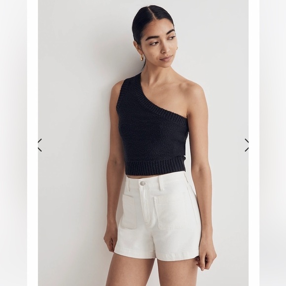 NWT Madewell Patch Pocket Denim Shorts in Tile White Size 31 - Picture 7 of 13